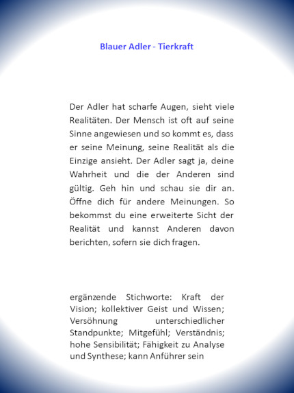 blauer Adler Text